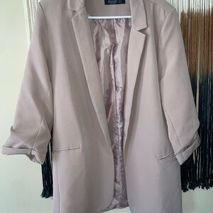 Stoosh Tan Blazer Relaxed Fit Suit Jacket